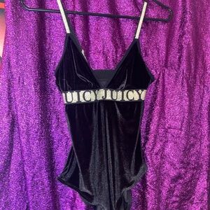 Juicy Couture black velvet bodysuit